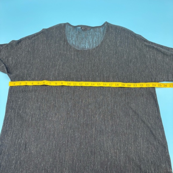 Eileen Fisher Dark Gray with Light Gray Fleck Long Sleeve Top Tunic Large - Picture 4 of 8